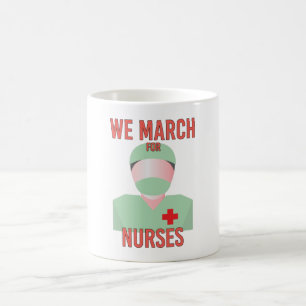 Caneca De Café Marchemos por Enfermeiras - Enfermeiras Bonitas