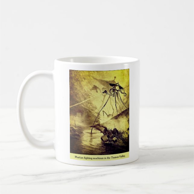 Caneca De Café Marcianos disparando Raios de Calor (Esquerda)