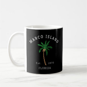 Caneca De Café Marco Island Florida Colorful Palm Tree Novelty