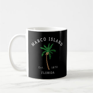 Caneca De Café Marco Island Florida Colorful Palm Tree Novelty