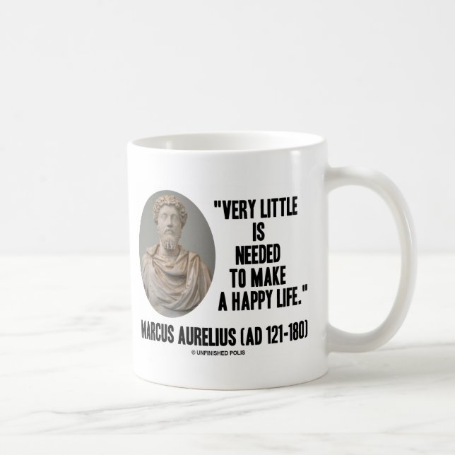 Caneca De Café Marcus Aurelius muito pouco necessário faz a vida (Direita)
