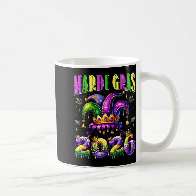 Caneca De Café Mardi Gras 2026 Jester Outfit Kids Girls Boys Men  (Direita)