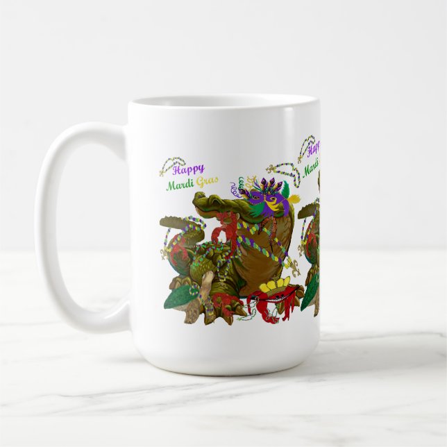 Caneca De Café Mardi Gras Alligator (Esquerda)
