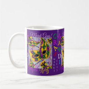 CANECA DE CAFÉ MARDI GRAS ART