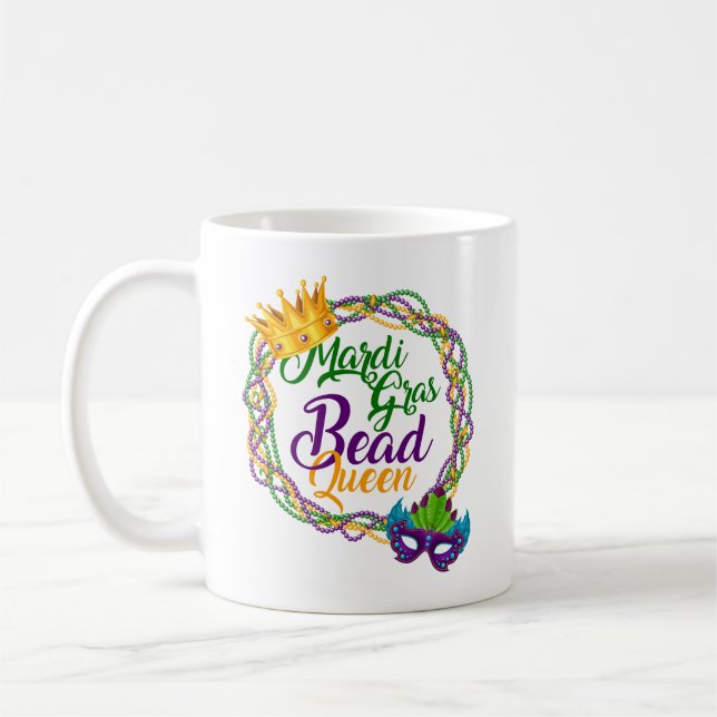 Caneca De Café Mardi Gras Bead Queen Fat Terça Carnaval (Esquerda)