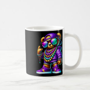 Caneca De Café Mardi Gras Bear Para Meninos Hip Hop New Orleans T