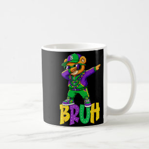 Caneca De Café Mardi Gras Bruh Urso de Pelúcia Hip Hop Garotos Ho
