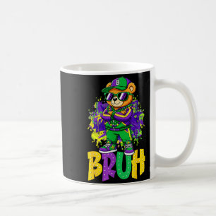 Caneca De Café Mardi Gras Bruh Urso de Pelúcia Hip Hop Meninos Ho