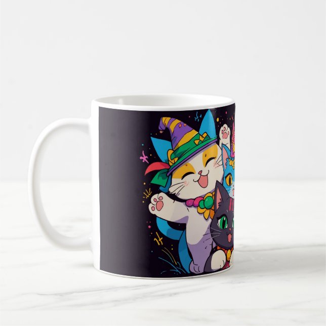 Caneca De Café Mardi Gras Cat Parade Mug (Esquerda)