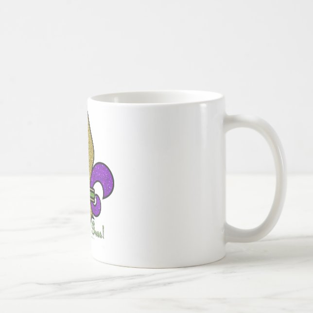 Caneca De Café Mardi Gras Colorido Fleur De Lis (Direita)