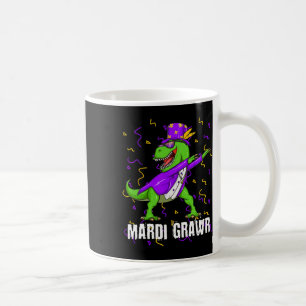 Caneca De Café Mardi Gras Dabbing T Rex Dinossaur Mardi Grawr Bea