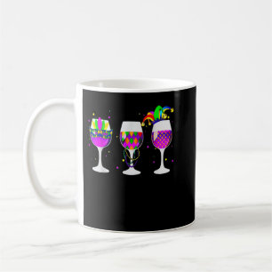 Caneca De Café Mardi Gras Glass Of Wine Funny Bebendo Wine For M