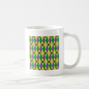 Caneca De Café Mardi Gras Harlequin Fleur De Lis