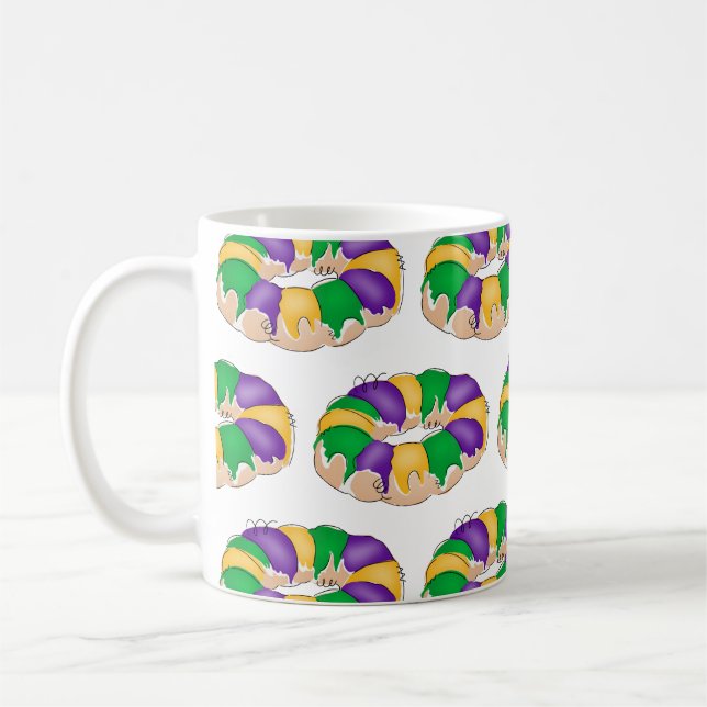 Caneca De Café Mardi Gras King Cake Mug (Esquerda)