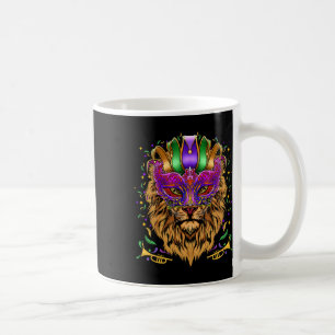 Caneca De Café Mardi Gras Mask Lion Dons Shirt