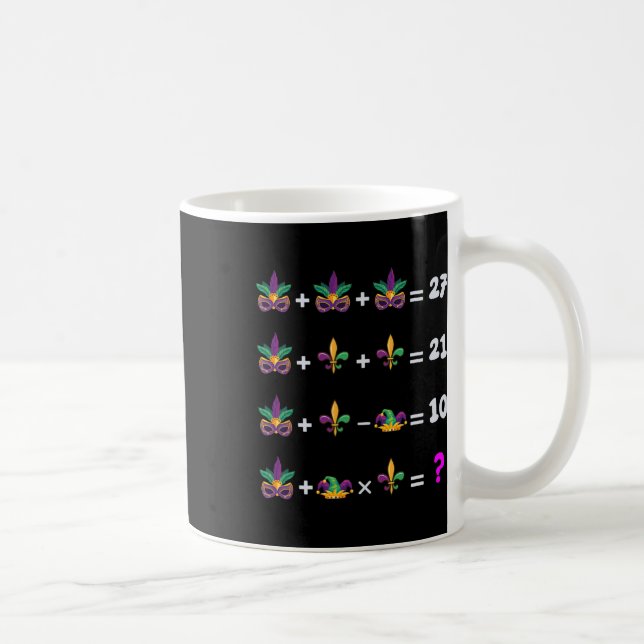 Caneca De Café Mardi Gras Math Equation Para Professores Estudant (Direita)