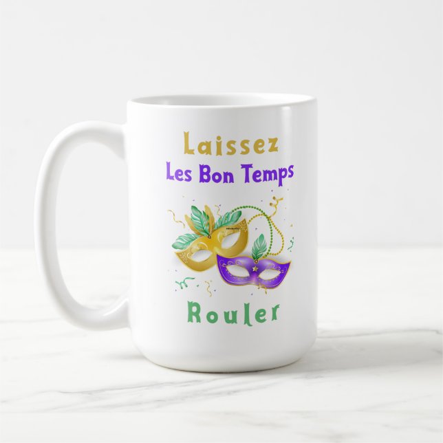 Caneca De Café Mardi Gras Mug, Laissez Les Bon Temps Rouler (Esquerda)