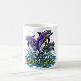 Caneca De Café Mardi Gras Mug, que borra o mar