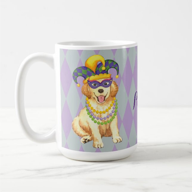 Caneca De Café Mardi Gras - Ouro Retriever (Esquerda)