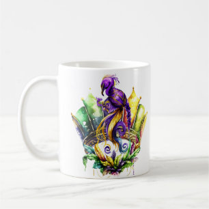 Caneca De Café Mardi Gras - Pássaro E Coroa