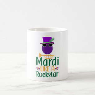 Caneca de Café Mardi Like A Rockstar Tipografia
