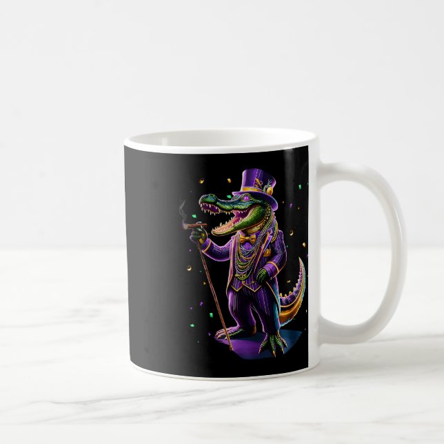 Caneca De Café Mardigator Mardi Gras Alligator Costume Men (Direita)