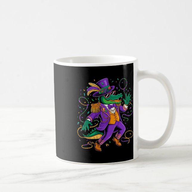 Caneca De Café Mardigator Mardi Gras Dançando Alligator Mães (Direita)
