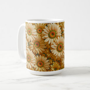 Caneca De Café Margarida amarela floral amarela