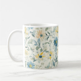 Caneca De Café Margarida de Prado Suave em Aquarela