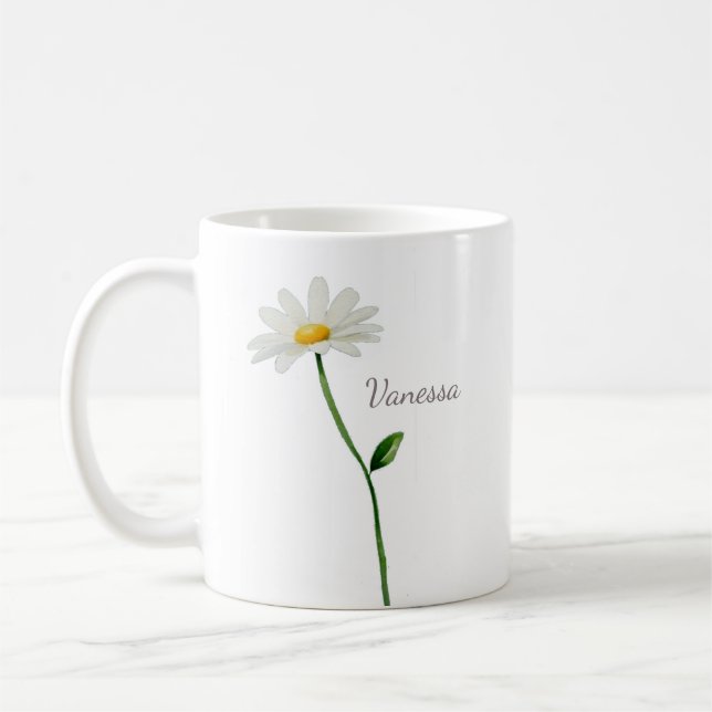 Caneca De Café margarida personalizada chic custom (Esquerda)