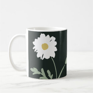 Caneca De Café Margarida Preto-Branco & Texto Personalizado Moder