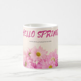 Caneca de Café Margaridas Rosa Olá Primavera
