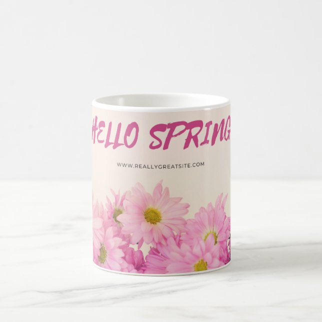 Caneca de Café Margaridas Rosa Olá Primavera (Centro)