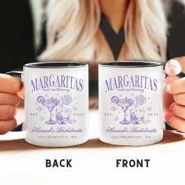 Caneca De Café Margaritas e Matrimônio Retrô Modernas Listradas B