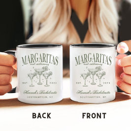 Caneca De Café Margaritas e Matrimônio Retrô Modernas Listrado Ba