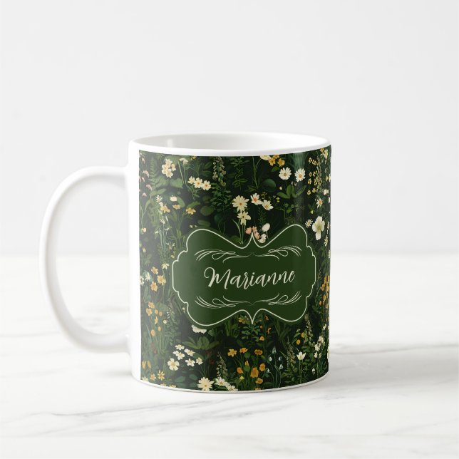 Caneca De Café Marianne Dark Daisy Floral (Esquerda)