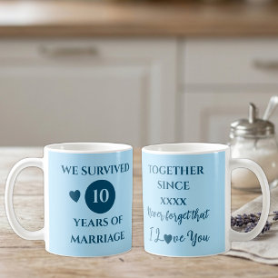 Caneca De Café Marido 10 anos de casamento ano azul