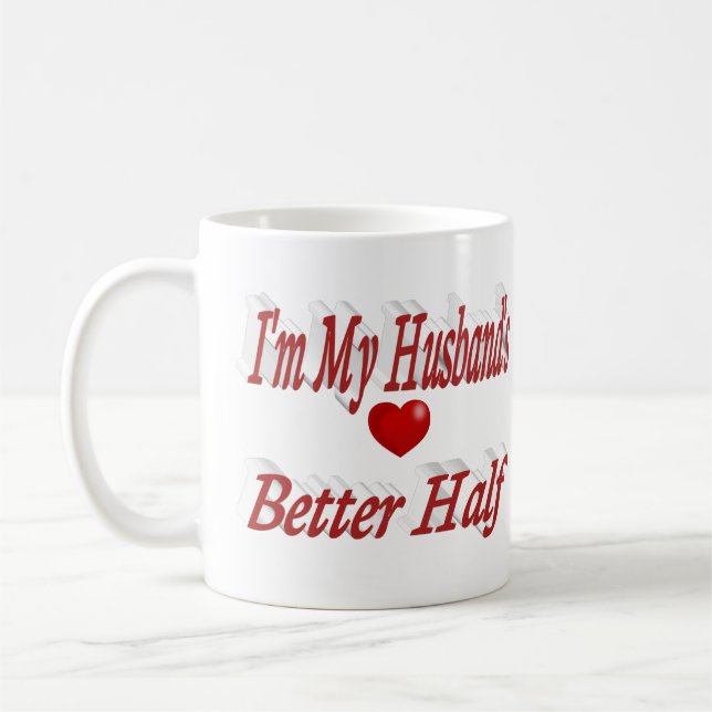 Caneca De Café Marido canta engraçada texto vermelho (Esquerda)