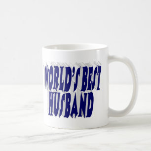 Caneca De Café Marido com meio texto azul escuro
