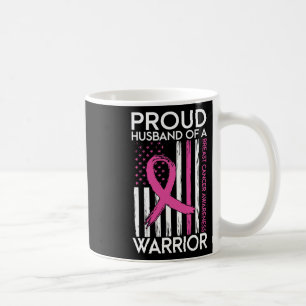 Caneca De Café Marido De Um Esquadrão De Apoio ao cancer de mama 
