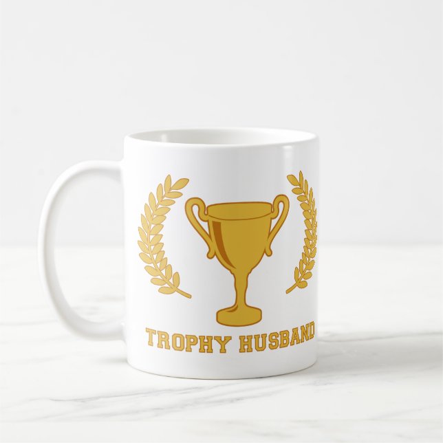 Caneca De Café Marido dourado feliz do troféu (Esquerda)