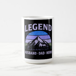 Caneca De Café Marido Lendário Pai Herói Vintage Dia dos Pais