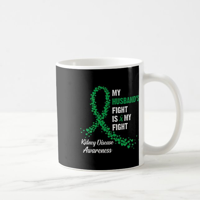 Caneca De Café Marido luta minha consciência contra a doença rena (Direita)