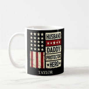 Caneca De Café Marido Papai Protetor Herói 
