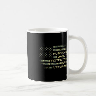 Caneca De Café Marido Papai Protetor Herói Veterano Bandeira Dos