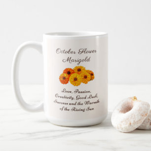 Caneca De Café Marigold Elegante do Mês de Nascimento de Outubro