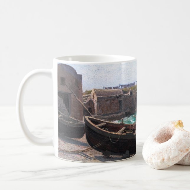 Caneca De Café Marina Piccola na Ilha Capri, Itália por Haseltine (Com Donut)
