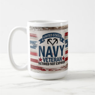 Caneca De Café Marinho aposentado Veterano EUA Flag Mug Gift