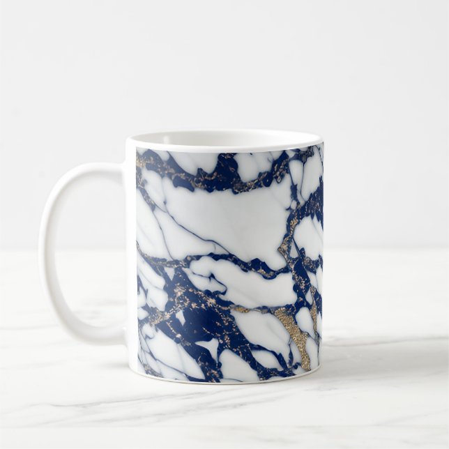 Caneca De Café Marinho-azul-Agata--branco-mármore (Esquerda)