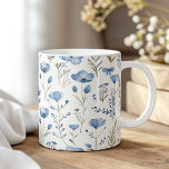 Caneca De Café Marinho Azul Aquarela Flores Selvagens<br><div class="desc">Aproveite sua bebida favorita em estilo com o "Marinho Blue Watercolor Wildflower Coffee Mug". Essa charmosa caneca apresenta uma delicada design de aquarela com papoila azul marinho e flores silvestres, criando uma estética serena e elegante. O intrincado padrão floral envolve a caneca, oferecendo uma beleza sofisticada, mas subestimada, que é...</div>